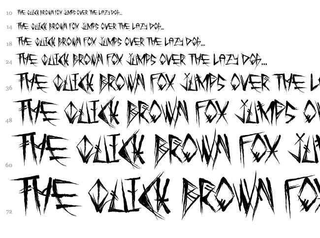 Tribal Threat font waterfall